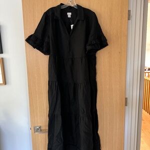Chicos black linen dress